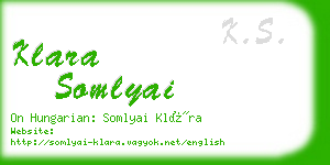 klara somlyai business card